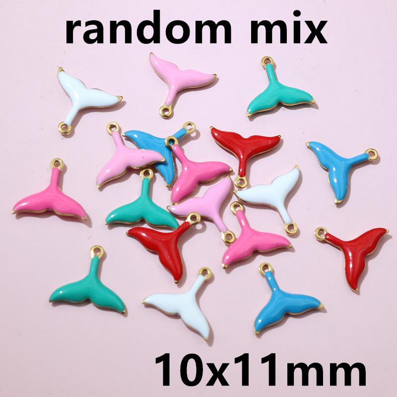 20pcs Stainless Steel Enamel Small Cute Charms Pendant Fish Starfish Coral Reef DIY Jewelry Making Accessories Findings