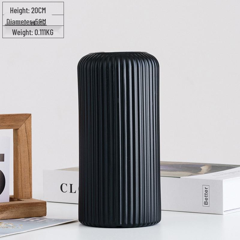 Nordycki Biały Plastikowy Mały Wazon - Minimalistyczny Wystrój do Kompozycji Kwiatowych do Salonu