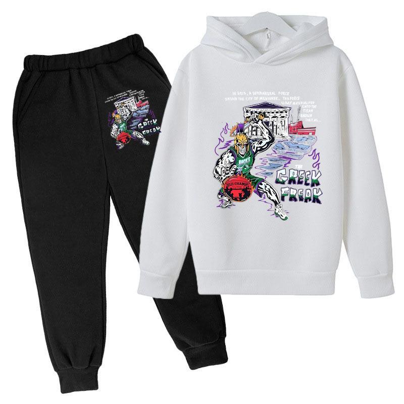 Warm Casual Hoodie Soldier Pattern Colorful Printing Fashionable Comfortable Long Sleeved Children's Set