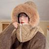 Plush Lei Feng Hat Women'S Winter Plush Thickened Thermal Cotton Hat Scarf Integrated Cycling Artifact Windproof Ear Hat