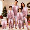Passendes Familien-Weihnachtsdruck-Pyjama-Set Langarm-Oberteil und Hose Feiertags-Loungewear