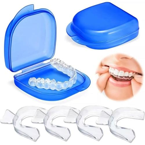 Custom Tray Whitening Kit with 4 Bruxism Mouthguards, Plastic Guards, and Storage Box