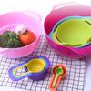 10PCS Mixing Bowl Set Measuring Spoon Set Coloful Sieve Colander Strainer Bowl Salad Bowl With Handle for Kitchen