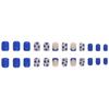 24Pcs Press On Nail Square Glues On Nail French Fake Nail Designs False Nail Artificial Nail Gifts for Women Girls