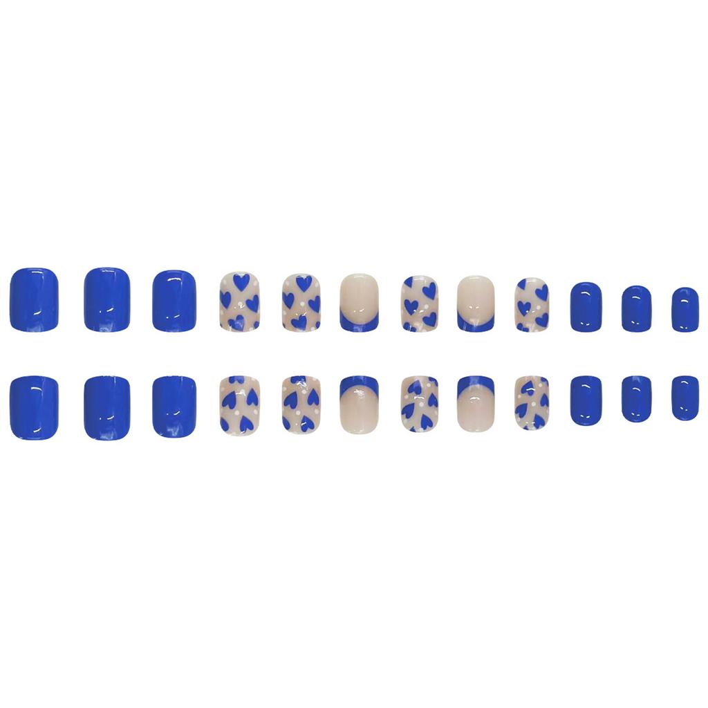 24Pcs Press On Nail Square Glues On Nail French Fake Nail Designs False Nail Artificial Nail Gifts for Women Girls