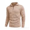 Mens Long Sleeve Zip Up Solid Casual Polo Shirt
