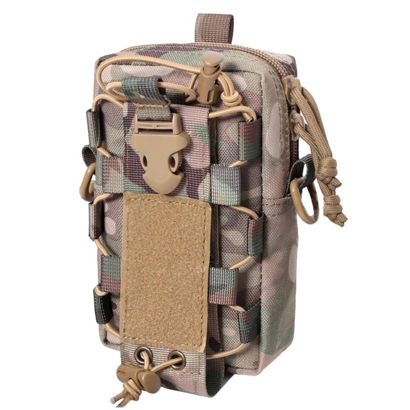 Outdoor Camping Belt Bag Tactical Pouch Mobile Phone Bag Water Bottle Carrying Pouch Small Hiking Gear Tool Organizer