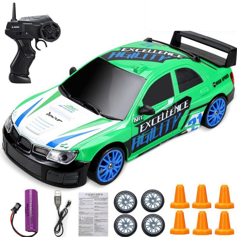 1/24 High Speed RC Drift Vehicle Cars Replaceable Tire 4WD GTR Competition Race Car Model Remote Control Racing Car Boy Toy Gift