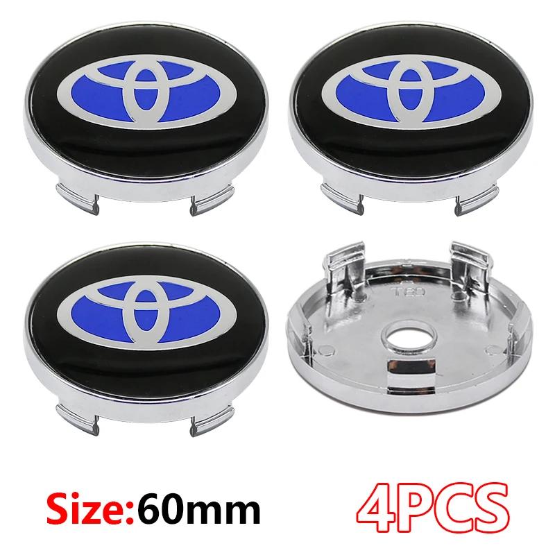 4 Stück 60mm Für Autoemblem Radnaben-Mittelkappe Abzeichen Abdeckungen Aufkleber Decals Styling Für Toyota Corolla RAV4 LEVIN Yaris C-HR Camry