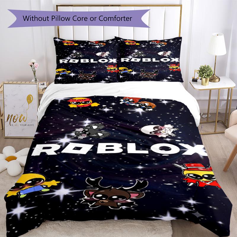 Ensemble de literie Roblox Housse de couette respirante avec taies d'oreiller Linge de lit décoratif pour chambre à coucher Décoration de maison Cadeau d'anniversaire