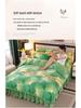 Cozy Flannel 230g Milk Velvet Printed Bed Set with Skirt - New Autumn/Winter Collection, Hot Seller