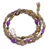 Natural Labradorite Amethyst Gemstone Mix Shape Smooth Beads Necklace 17" UB2999 UB-2999