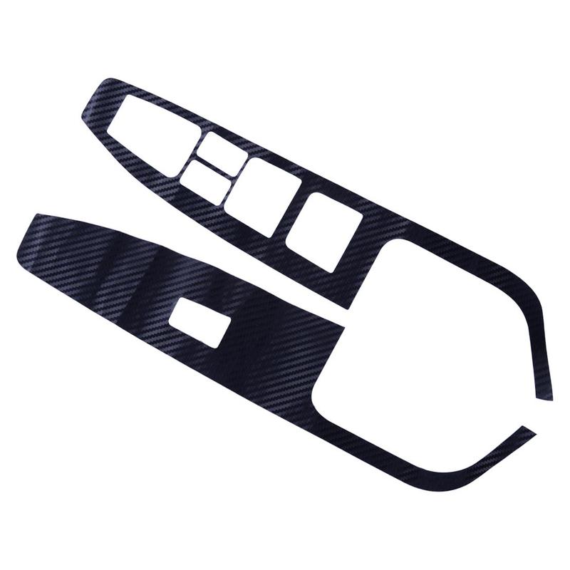 4pcs/Set Door Window Lift Switch Panel Cover Trim Sticker Carbon Fiber Style Vinyl Fit for Hyundai Elantra 2017-  LHD