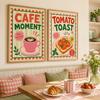 Retro Food Wall Art Kitchen Canvas Painting Colorful Dining Poster Print Restaurant Cafe Wall Decor