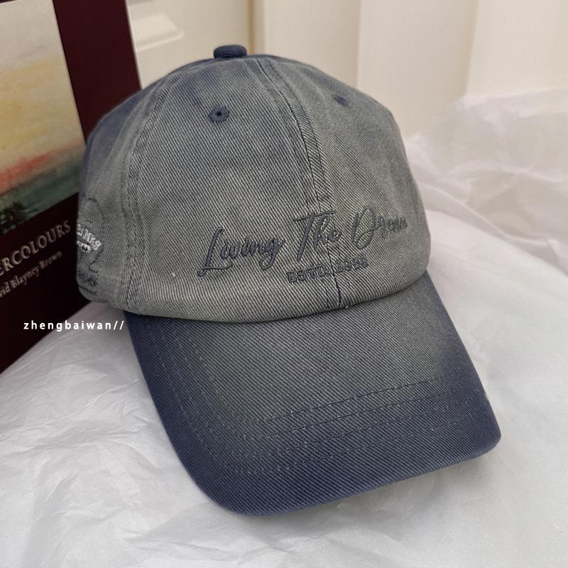 

American embroidered baseball cap children s new spring and autumn versatile face small soft top ins retro Internet celebrity cap tide M（56-58cm） Темно-синій