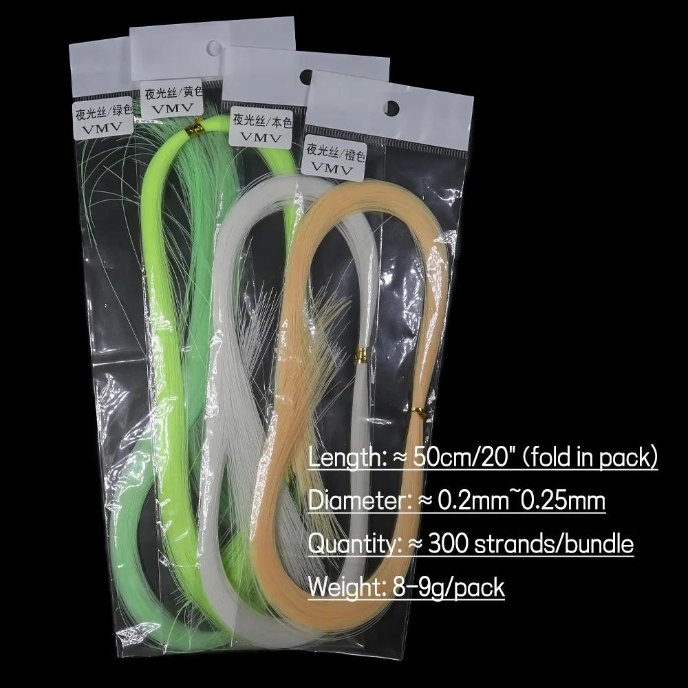 Salzwasserfischen Super Leuchtendes Fasergarn Leuchtendes Material für Assist Haken Jigging Köder Sabiki Rigs Fliegenbinden Streamer