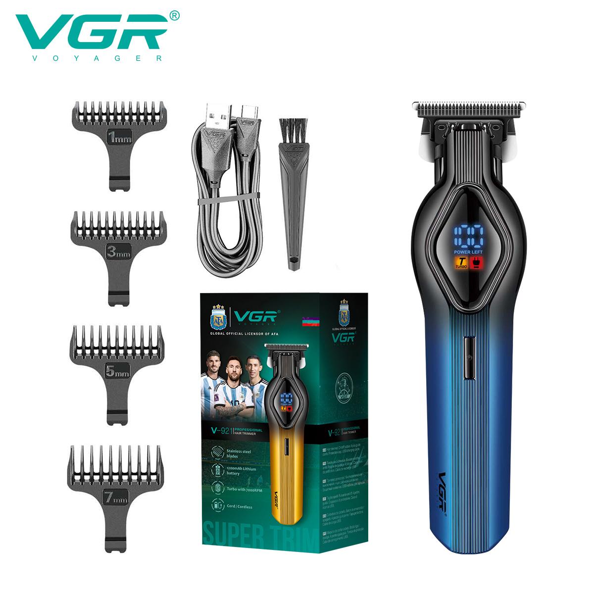 

VGR V-921 Electric Hair Clipper with LCD Digital Display Hair Salon Engraving Special Oil Head Electric Clippers Home Shaver Safe and Skin-friendly синий