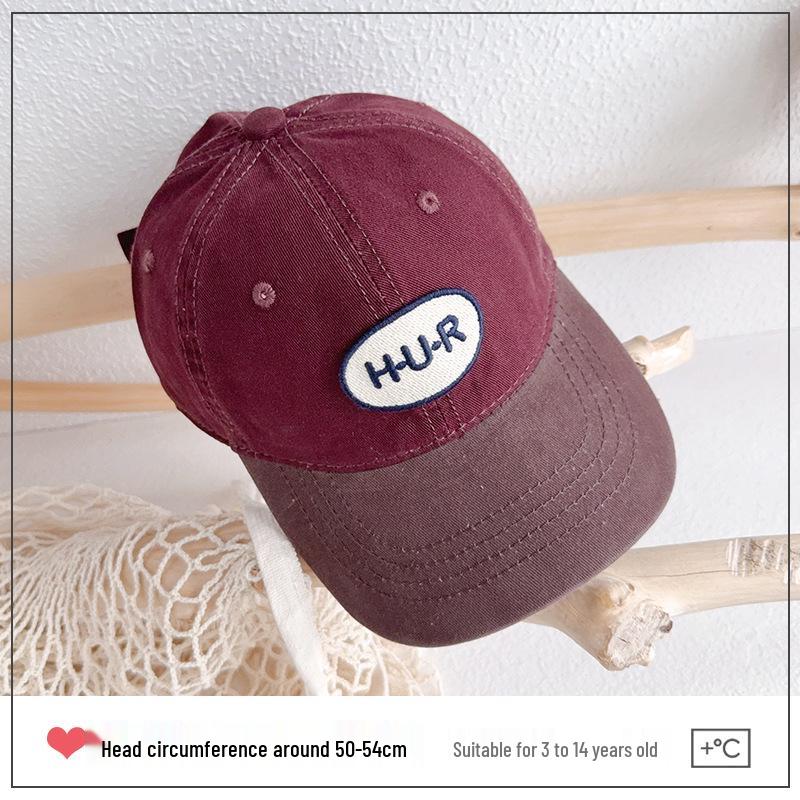 2025 Autumn Kids' Colorblock Baseball Cap: Korean Style Duckbill Sun Hat for Boys & Girls