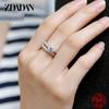 ZDADAN 925 Silver Double Zircon Rings For Women Fashion Wedding Engagement Jewelry Gift