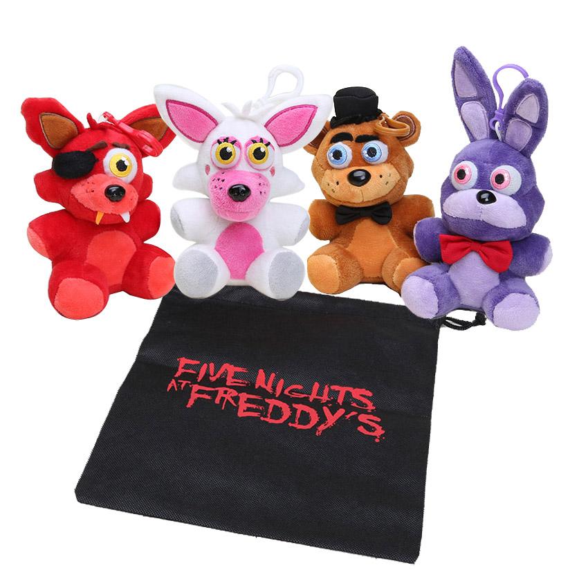 5 Stuks Freddy Foxy Bonnie Chica Pluche Speelgoed Sleutelhanger Anime Pluche Hanger Gevuld Pluche Poppen Speelgoed