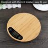 Round Electric Kitchen Scale Wood ABS Kitchen Scale Digital Kitchen Scale  Cooking Baking Meal Prep