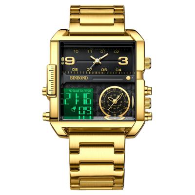 RORIOS Men's Analog-Digital Wristwatch with Date and Day Display, Dual Time Function, Quartz Water Resistant Wristwatch, Alarm Clock, Multi-Function