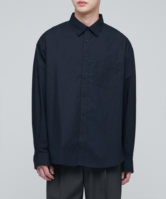 Oversized Poplin Shirt [Navy]