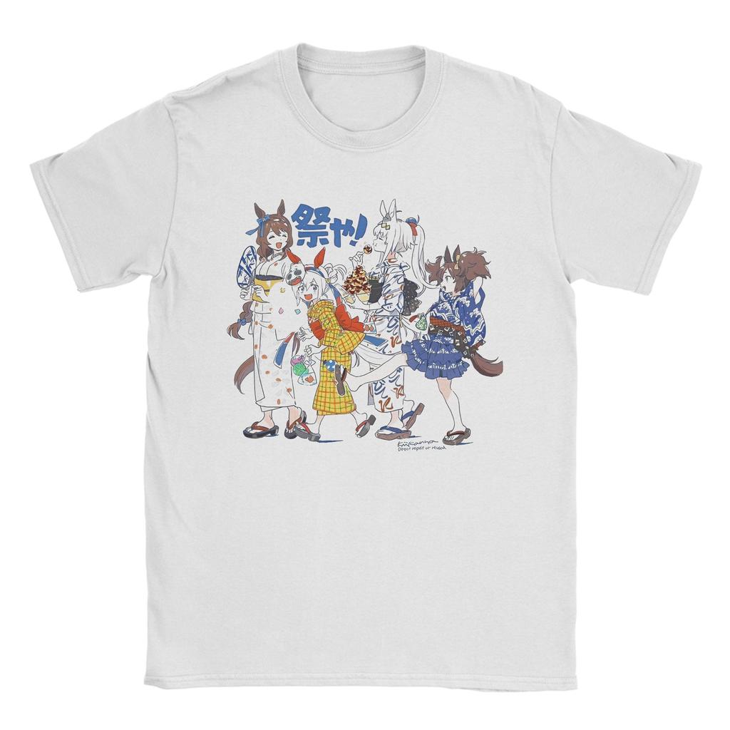 Pánská Umamusume Japonská Herní Trička Bavlněná Trička Léto Y2K Vtipné Tričko s Krátkým Rukávem Tričko s Kulatým Výstřihem Nadměrná Velikost 5XL 6XL