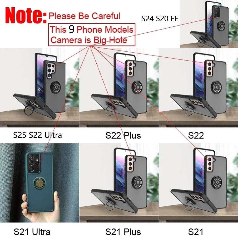 Funda For Samsung Galaxy S25 S24 S23 S22 S21 S20 FE S10 Note 20 10 Plus Ultra Shockproof Magnetic Ring Holder Case Stand Cover