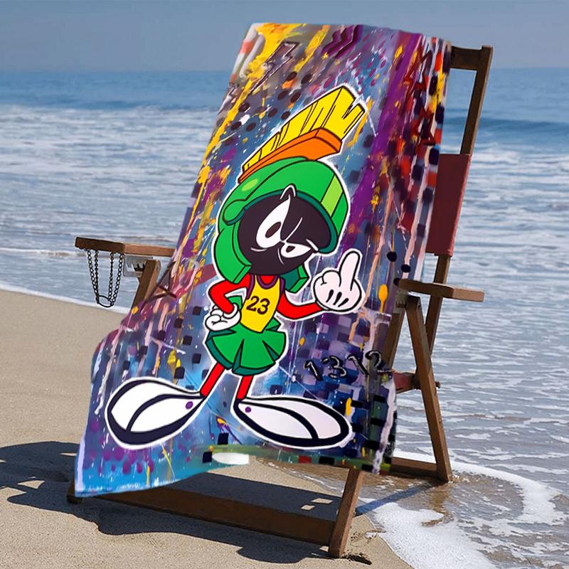 proof beach towel with a Marvin the Martian1 pattern - soft,absorbent,quick-drying,machine washable - perfect for swimming,camping,bathing