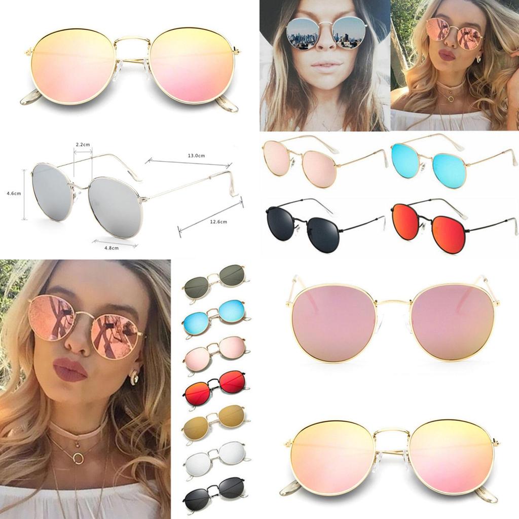 Fashion Oversized Round Sunglasses For Men And Women With Vintage Retro Mirror Glasses