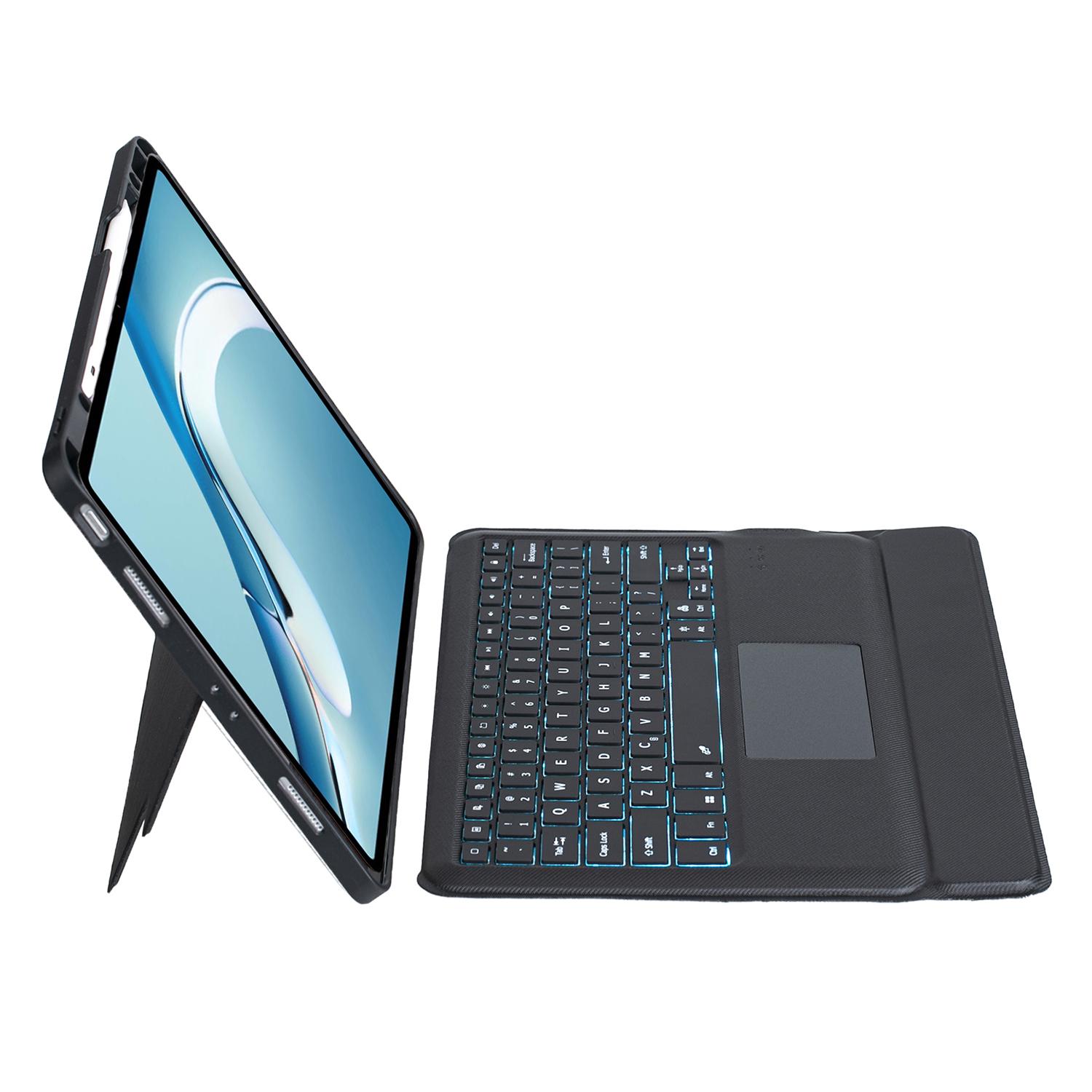 

TH126-AS For Huawei MatePad Pro 12.6 (2024)/(2021) Leather Stand Cover+Backlit Touchpad Bluetooth-compatible Keyboard A