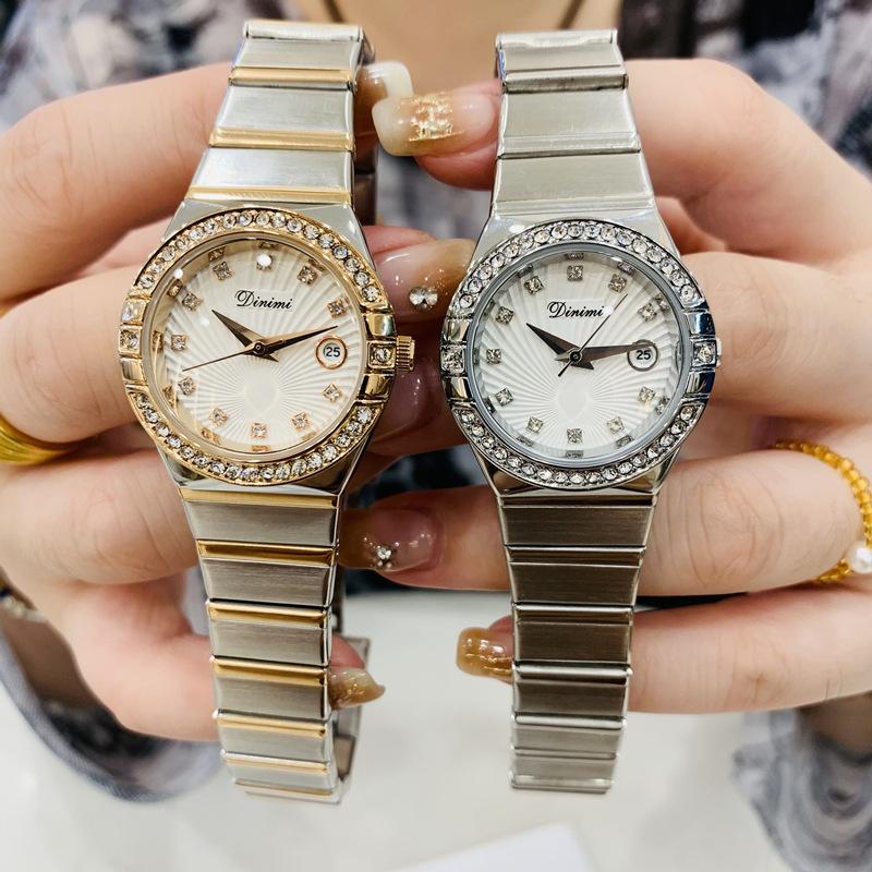 Uhr Damen Temperament Business Diamantuhr Hoher Wert Zart Leicht Luxuriös Kalender Stahlband Damen Uhr