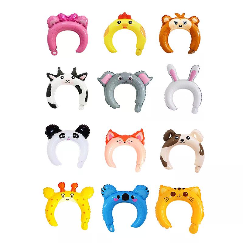 5pcs Cute Headband Balloon Cute Cartoon Animal Balloon Kids Birthday Party Decoration Baby Shower Children's Toys