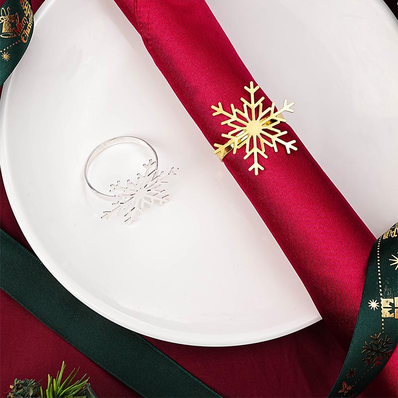 Christmas Snowflake Napkin Ring for Hotel & Party Table Decoration