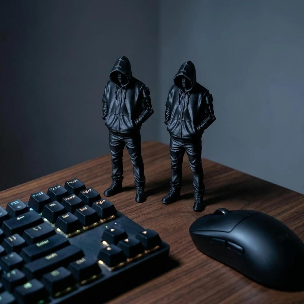 3D Printed Punk Hoodie Statue Unique Home Decor Crafts Streetwear Style Figurine Desktop Use