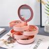 360 ° Rotating Jewelry Box Standing Holder Multi-layer Classified Dustproof and Moisture-proof Compartment Design Storage Box