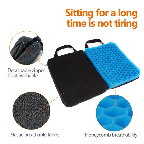 Gel Technology Seat Cushion Ultimate Comfort Ergonomic Design Travel Cushion Foldable Portable Breathable Sitting Cushion for Airplane Stadium Camping