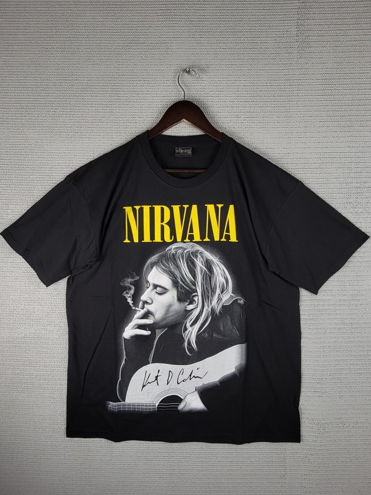 Kurt Cobain Nirvana T-shirt size XL Big face double sided black XXXL