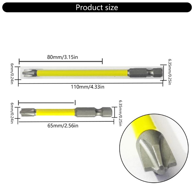 65mm 110mm Magnetischer Schraubendreherbit Ersatz Spezial-Schlitzschraubendreherbit für Steckdosenschalter Elektrikerwerkzeug