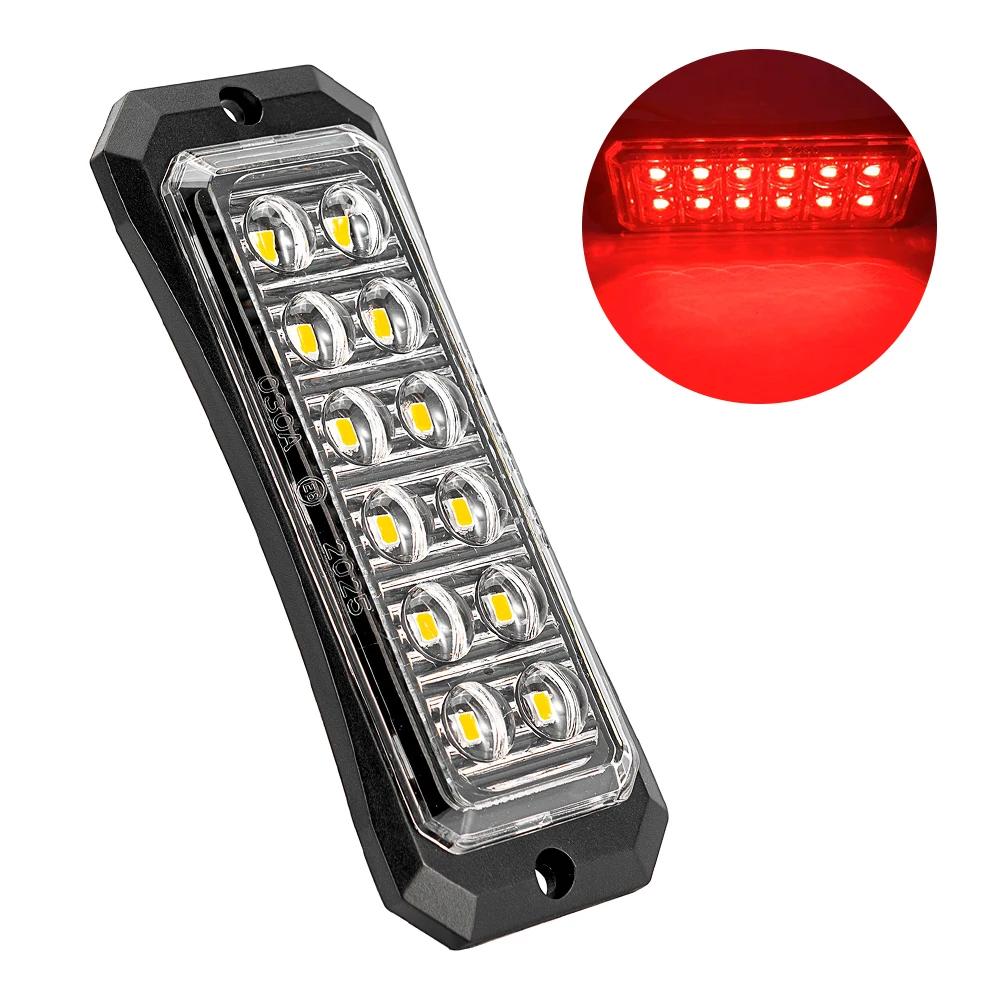 4/8/12 LED Truck LED Side Marker Light Strobe Flash Warning Light 12-24V Waterproof Lens Light for Trucks & Trailers