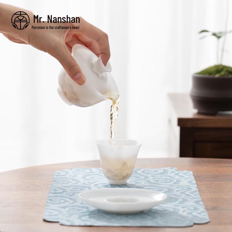 Mr. Nanshan White Porcelain Sancai Gaiwan
