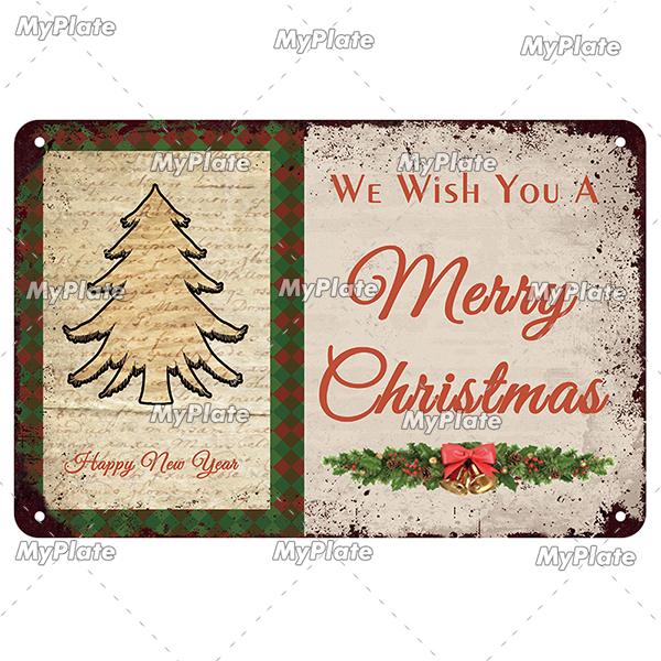 [MyPlate] Christmas Metal Sign Vintage Tin Sign Bar Decorative Plaque Home Decor Bar Wall Sticker Party Poster Gift