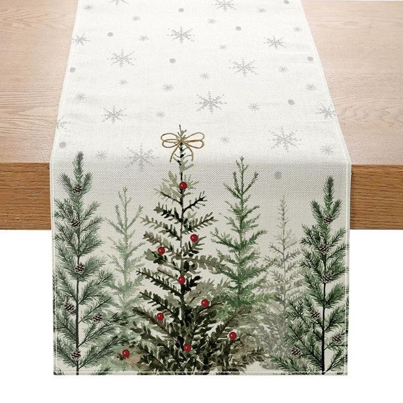 1PC Table Cover New Year 2026 Snowman 33*183cm Table Decor Merry Christmas Decoration Christmas Xmas Tree Table Runner