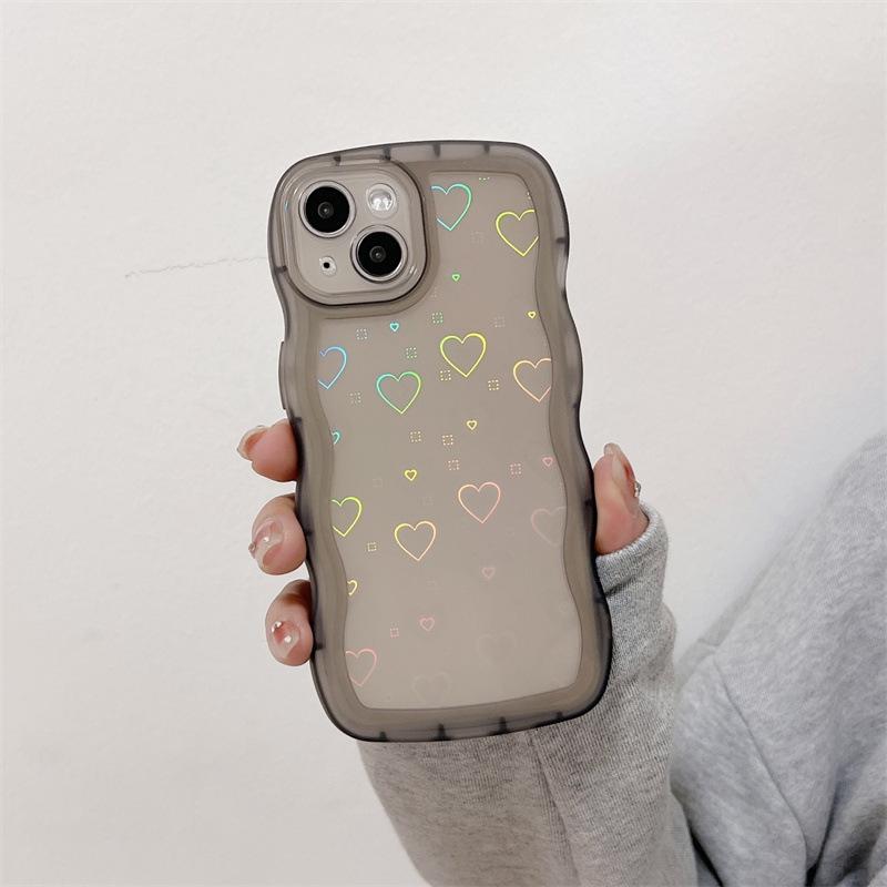 Wave Pattern Laser Love Applies To Iphone15pro Max Apple 16 Mobile Phone Case 11 New Xr Women 14 Soft X