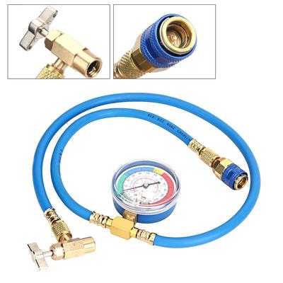 R134A Car AC Refrigerant Charge Hose Kit Recharge Hose with Gauge 1/2’’ Acme Can Opener Tap Dispensing Valve