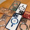 For iPhone 15 16 Pro Max Luxury Magsafe Magnetic Plating Frame Transparent Phone Case For iPhone 11 12 13 14 15 Plus Lens Cover