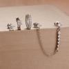 4 Stück Französisches Design Edelstahl Huggie Creolen Set Für Damen Anhänger Blumenkrone Zirkon Ohrstecker Piercing Schmuck