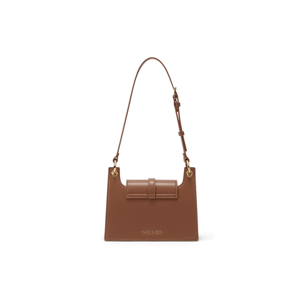 New CHARLES&KEITH PU Shoulder Bag, Portable Crossbody Bag Small Women's White/Brown CK2-20701342