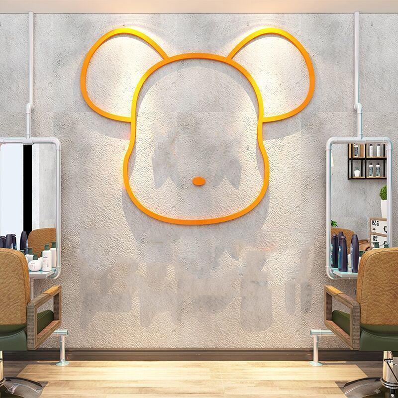 Bear Wall Decorations Restaurant Background Wall Stickers Acrylic Sticker Self-adhesive DIY Wallpaper 3D Wall Decal